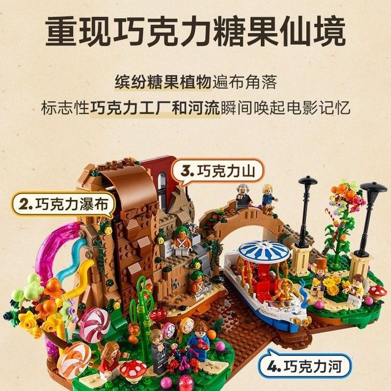 เข้ากันได้สร้างสรรค์คลาสสิกผู้ใหญ่ประกอบอาคารบล็อกของเล่น21360 วิลลี่ วานก้า ช็อคโกแลต