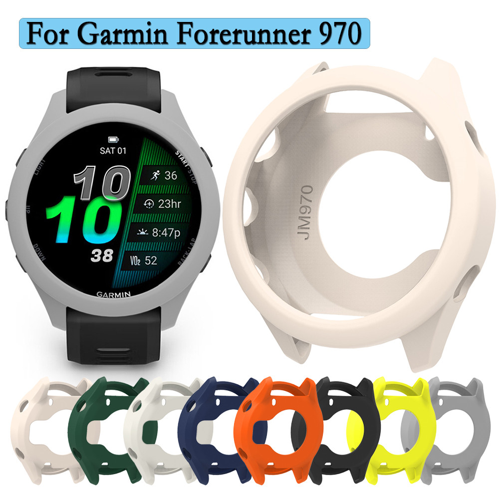 สมาร์ทวอท์ช Hollow Protector สําหรับ Forerunner 570 47 มม.42 มม.ซิลิโคนนุ่มกันกระแทกสําหรับ Garmin Forerunner 970 กันน้ํากรอบกันชนกรณี