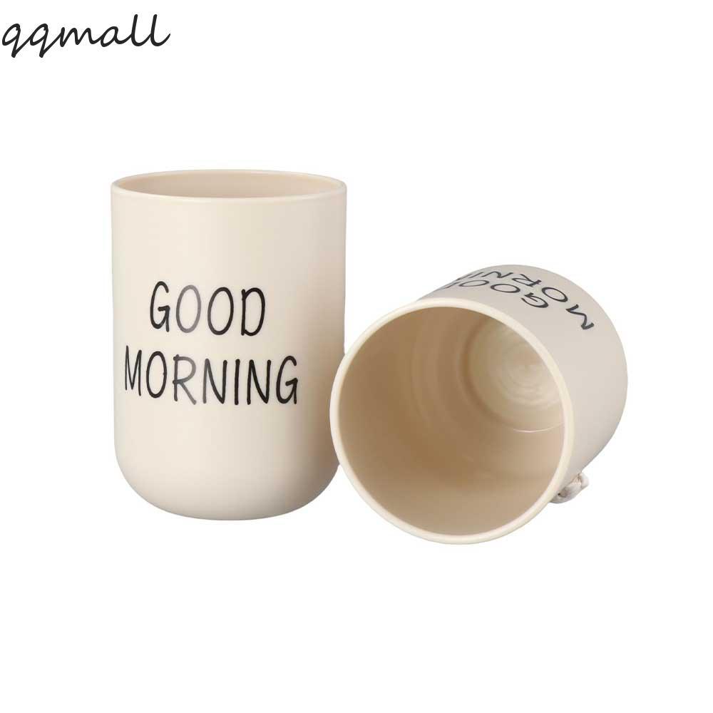 QQMALL Good Morning Cup ถ้วยชาครัวสําหรับเครื่องดื่มแบบพกพาเพื่อสุขภาพนํากลับมาใช้ใหม่สไตล์นอร์ดิกสํ