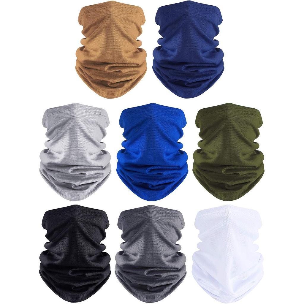 SATINIOR 8 Pack คอ Gaiter ฤดูร้อน Cooling UV Protection Bandana Face Mask ผ้าพันคอ Headwear สําหรับผ