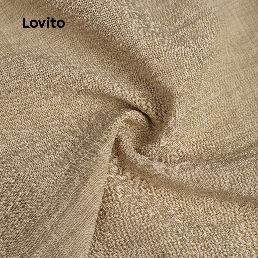 Lovito شورت نسائي بوهو دانتيل — خاكي — صورة 2