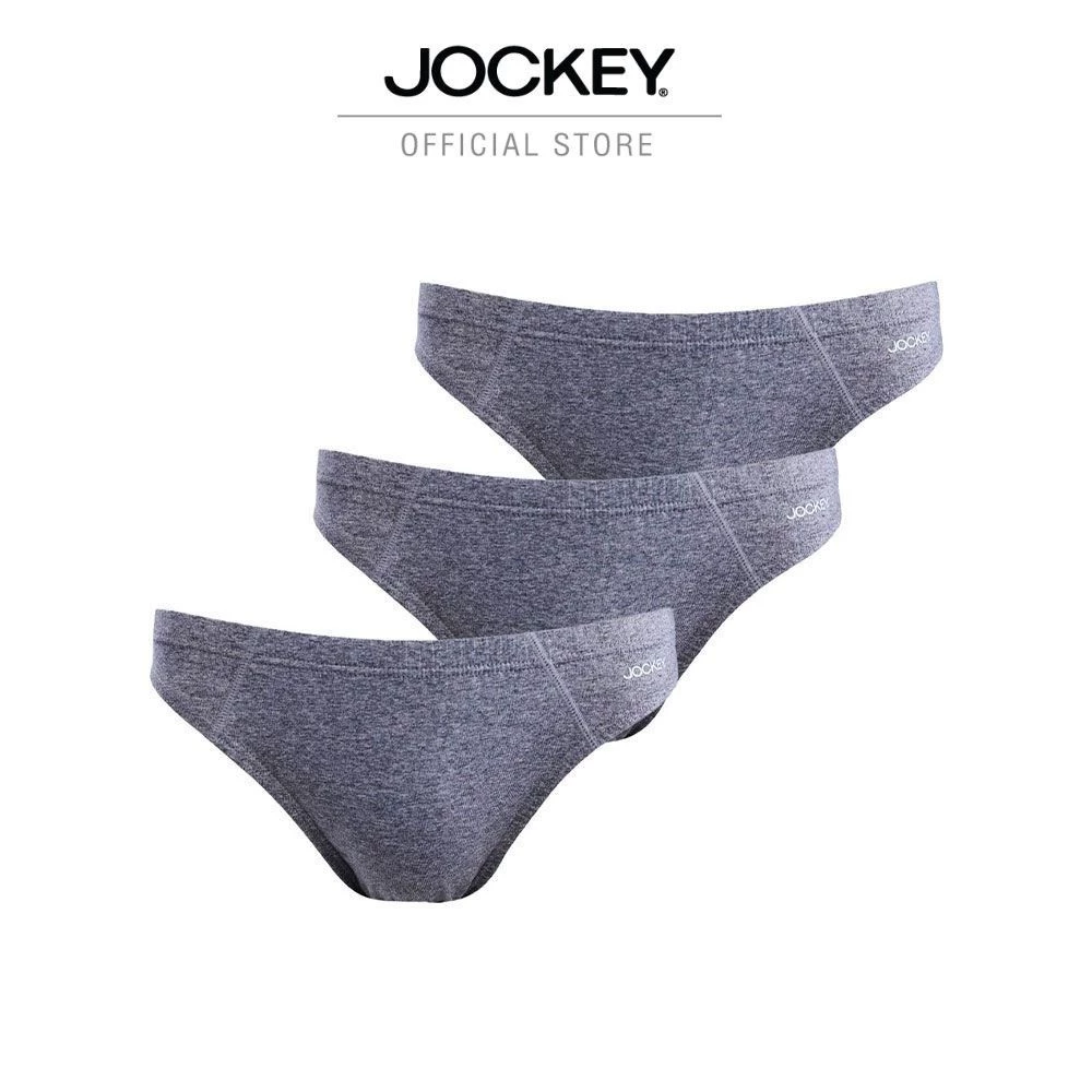 JOCKEY UNDERWEAR กางเกงในชาย ELANCE BIKINI X3 รุ่น KU 6099 BIKINI สีเทา (แพ็ค 3 ชิ้น)