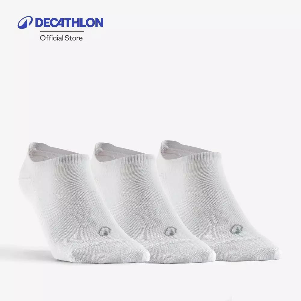 Decathlon Low Sports Socks Tri-Pack Rs 160 ถุงเท้ากีฬาหุ้มข้อรุ่น Rs 160 แพ็ค 3 คู่ - White