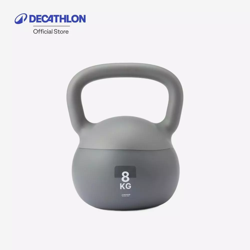 Decathlon Home Kettlebell 8 Kg ตุ้มน้ำหนักสำหรับออกกำลังกายในบ้านขนาด 8 กิโลกรัม - Grey