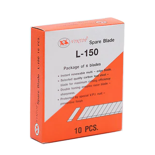 ใบมีดคัตเตอร์ 18 มม. (แพ็ค10หลอด) VINTOP L-150