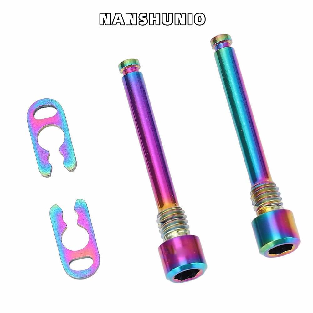 NANSHUNIO 4PCS CYCLE ดิสก์เบรกสกรูด้าย PIN, Titanium Alloy Rainbow CYCLE ดิสก์เบรกเกลียว, M4 ด้าย CY