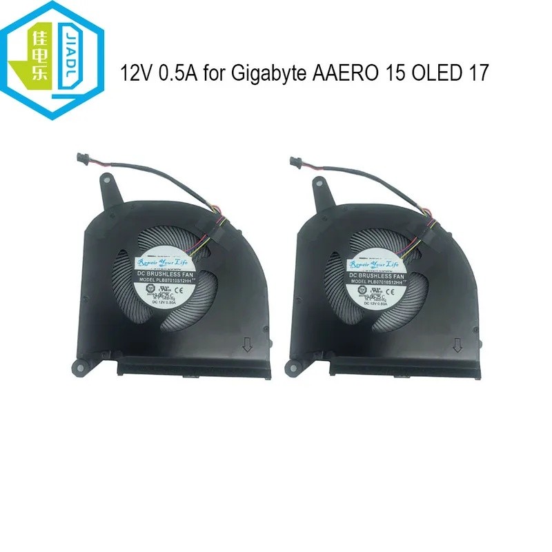 12V แล็ปท็อป CPU GPU พัดลมระบายความร้อนสําหรับ Gigabyte AERO 15 OLED SA 17 XA XB P75 P77 HDR XA RP75