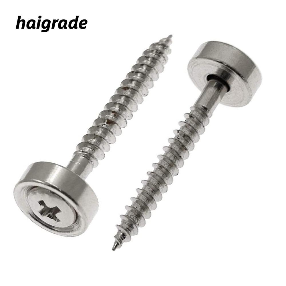 HAIGRADE 4PCS กีตาร์คอ Joint Bushings, โลหะเงินกีตาร์คอสกรู, พรีเมี่ยมคอ Joint Ferrules สลักเกลียวกี