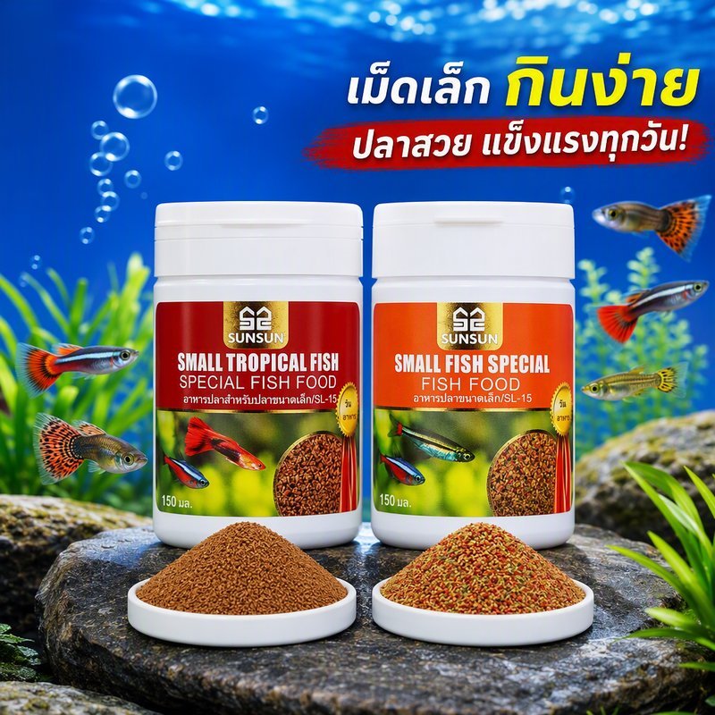 อาหารปลาหางนกยูง โปรตีนสูง วิตามินรวม อาหารปลาเร่งโต สีสันสด อาหารเม็ดสำหรับปลาสวยงาม