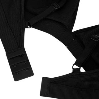 CALVIN KLEIN เสื้อชั้นในผู้หญิงแบบตะขอหลัง Micro Rib ทรง Triangle Bralette รุ่น QP3358O UB1 - สีดำ