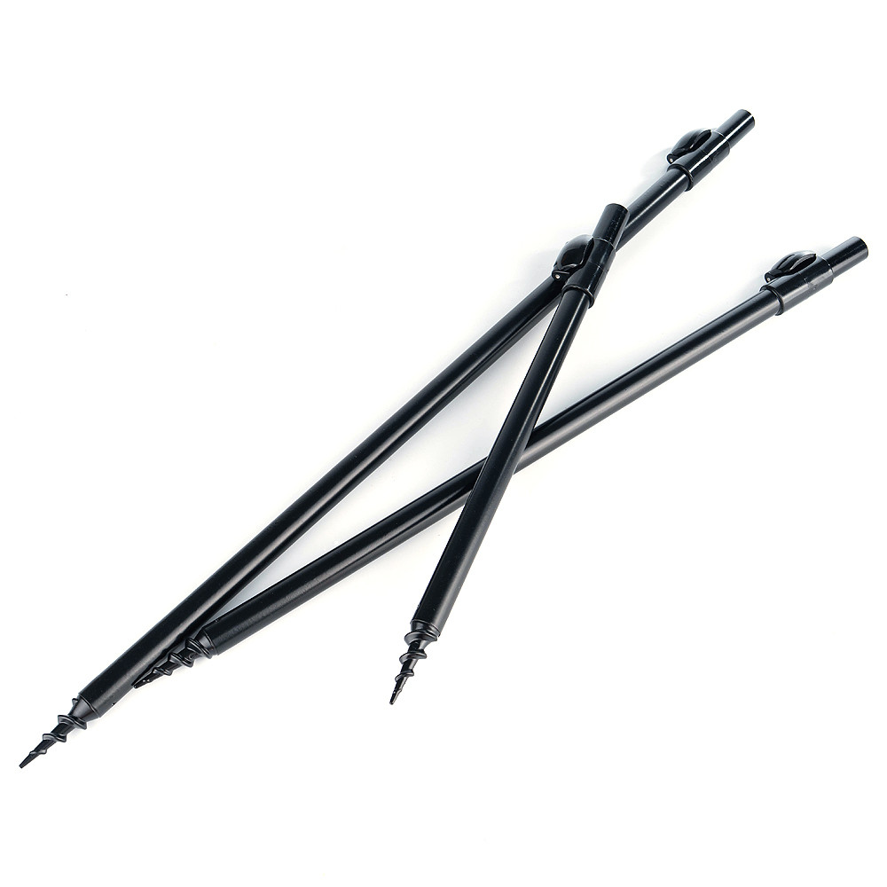 Telescopic Fishing Bank Stick อลูมิเนียม Rod Rest Ground สนับสนุนขาตั้งเกลียว Spike Quick Release ล็อคสีดํา — صورة 5