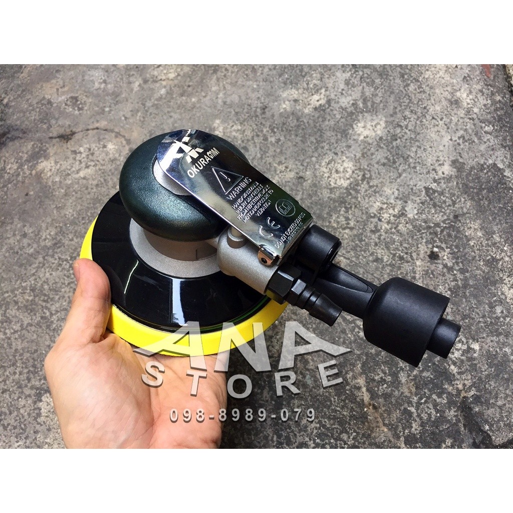 🚀 เครื่องขัดลม OKURA 6" C-OK-6S-3M เครื่องขัดกระดาษทรายกลม 6นิ้ว Air Sander