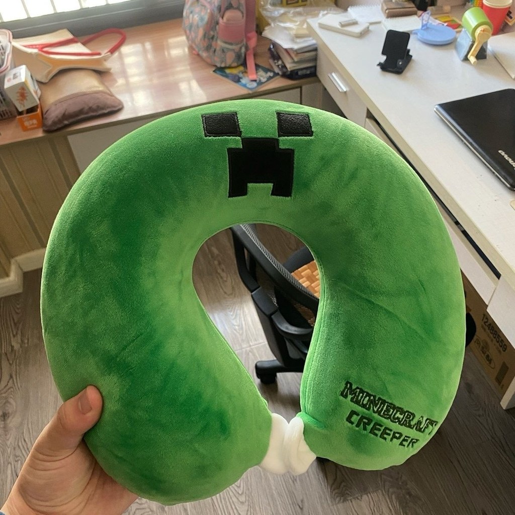 Minecraft Creeper u-Shaped คอสนับสนุนที่ถอดออกได้ล้างทําความสะอาดได้หน่วยความจําโฟมน่ารัก Headrest ห