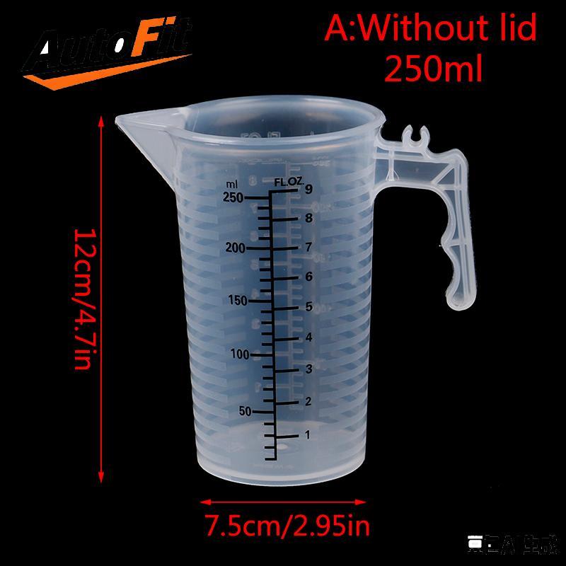 AutoFit 100/250/500ML ถ้วยตวงเหยือกใสเบเกอรี่แป้งครัวน้ําพร้อมฝาปิด