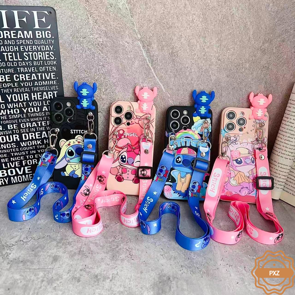 SAMSUNG สําหรับSamsung S22 S22 Plus S22 Ultra S21 FE S23 FE S24 FE S25 FE S26 FEการ์ตูนStitch + Cros