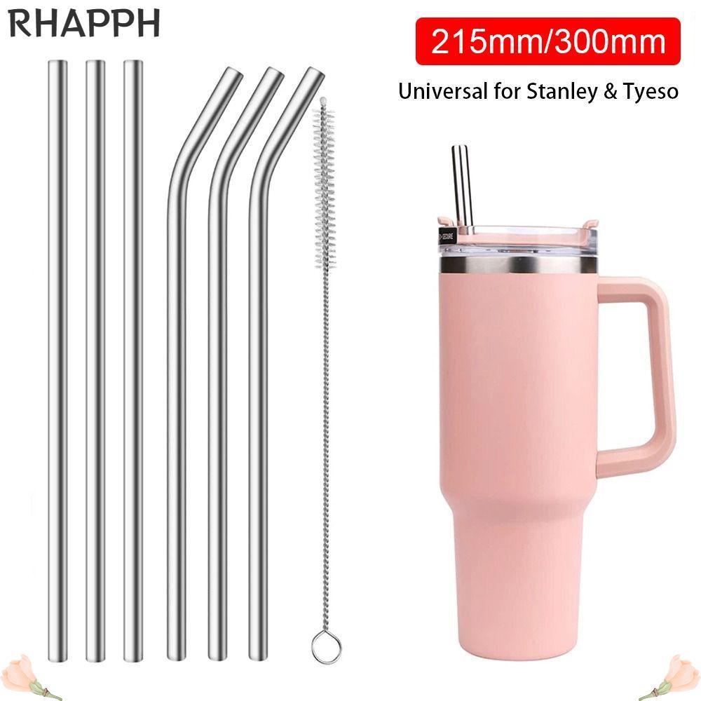 RHAPPH 1 ชิ้นถ้วยฟาง,ดื่มเงินสแตนเลสหลอด,6 มิลลิเมตร 8 มิลลิเมตรนํามาใช้ใหม่ตรง Bent เปลี่ยนฟางสําหรับ 30 ออนซ์ 40 ออนซ์ Tyeso ถ้วย