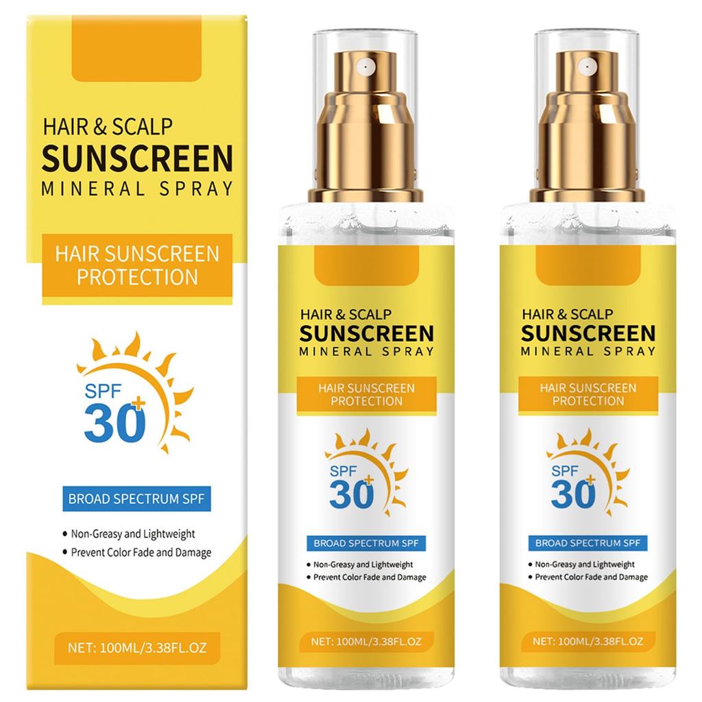 2PC Ultimate Hair and Scalp Sunscreen Spray SPF 30,Color-Lock UV Shield สําหรับย้อมผม/ไฮไลท์ ป้องกัน