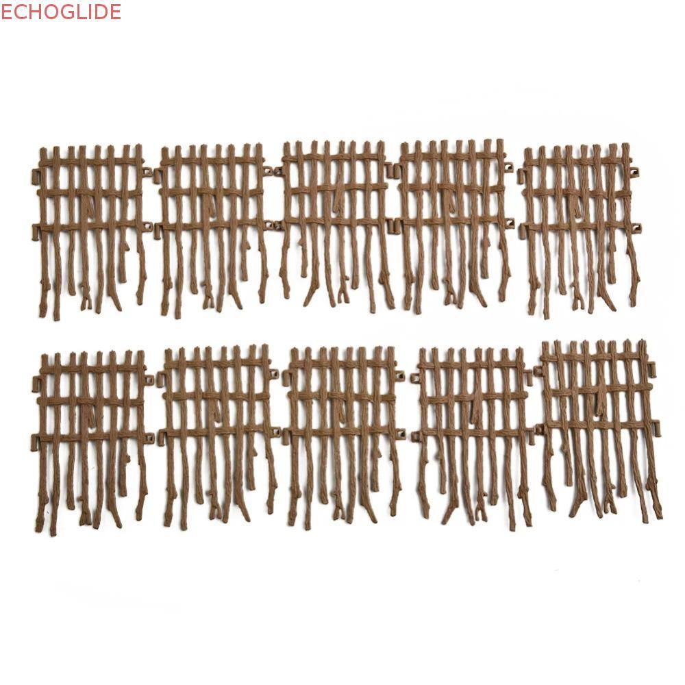 ECHOGLIDEจําลองRanchรั้ว,ตกแต่งอุปกรณ์รั้วจําลองฟาร์มRanch DIYรั้ว,ราวบันไดพลาสติกDIYฟาร์มMiniature 