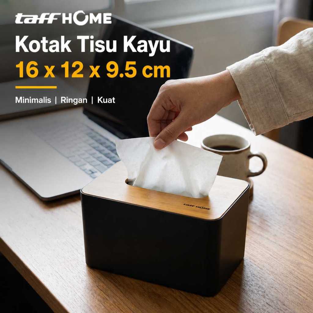 TaffiHOME กล่องทิชชู่ไม้มัลติฟังก์ชั่น 16x12x9.5ซม. - ZJ06