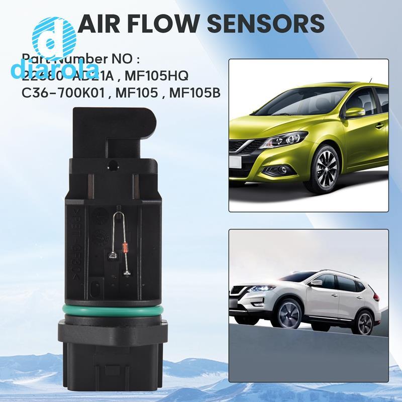 Mass Air Sensor Meter สําหรับ 2.0 16V SR20DE 22680-AD21A 22680AD21A MF105HQ MF105B diarolath