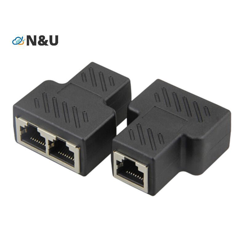N&U 1 ถึง 2 LAN ethernet Network Cable RJ45 Splitter Plug Adapter Connector