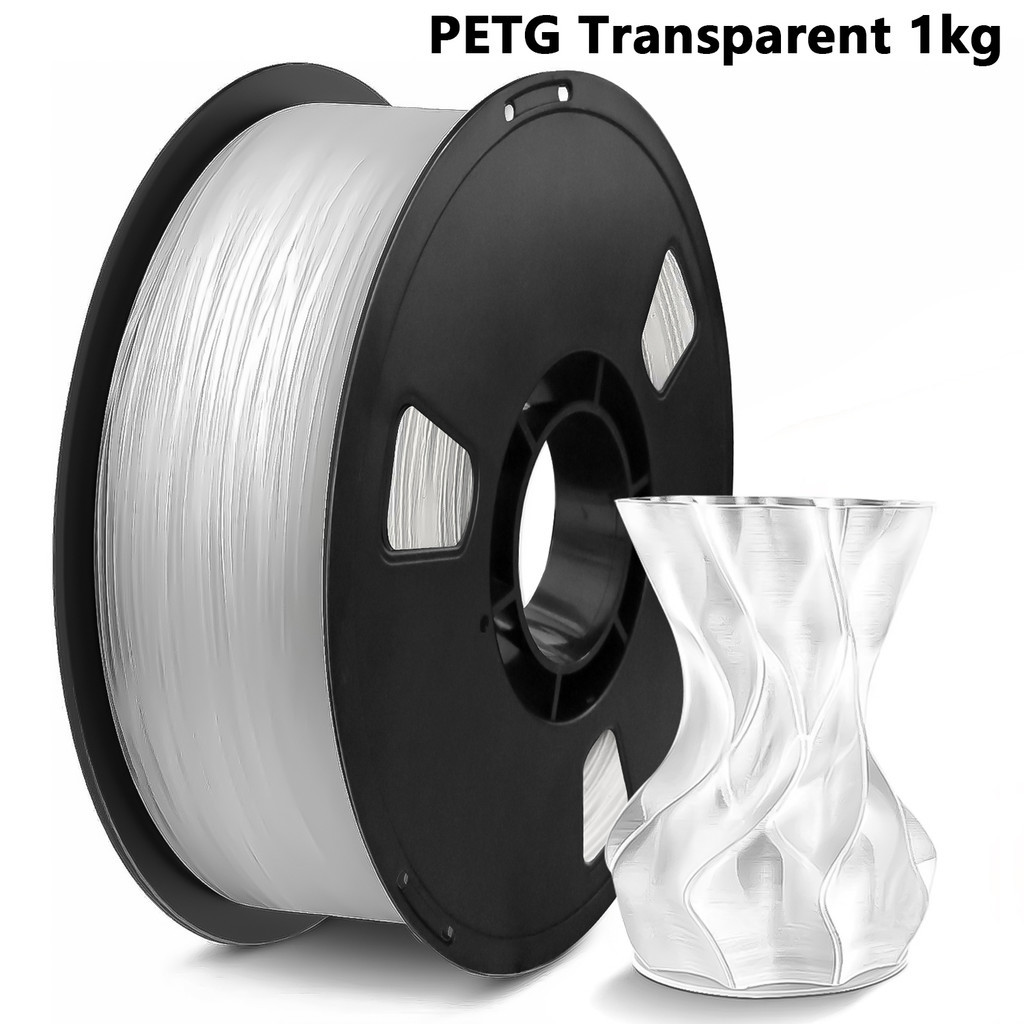 เส้นใยใส PETG สําหรับเครื่องพิมพ์ 3D, เส้นใย PETG โปร่งใส 1.75mm 1Kg (2.2lbs)
