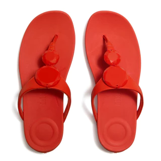 FITFLOP SOLAY GLOSSY-DISC T/P รองเท้าแตะแบบหูหนีบผู้หญิง รุ่น A5W-D49 สี CHERRY TOMATO