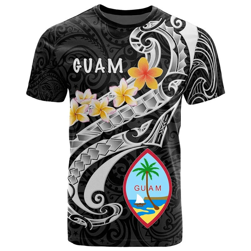 ใหม่ uam Polynesia T เสื้อผู้ชายฤดูร้อนสบายๆ  พิมพ์เสื้อยืดฮาวายรอบคอแขนสั้นเสื้อ Street ขนาดใหญ่ Te