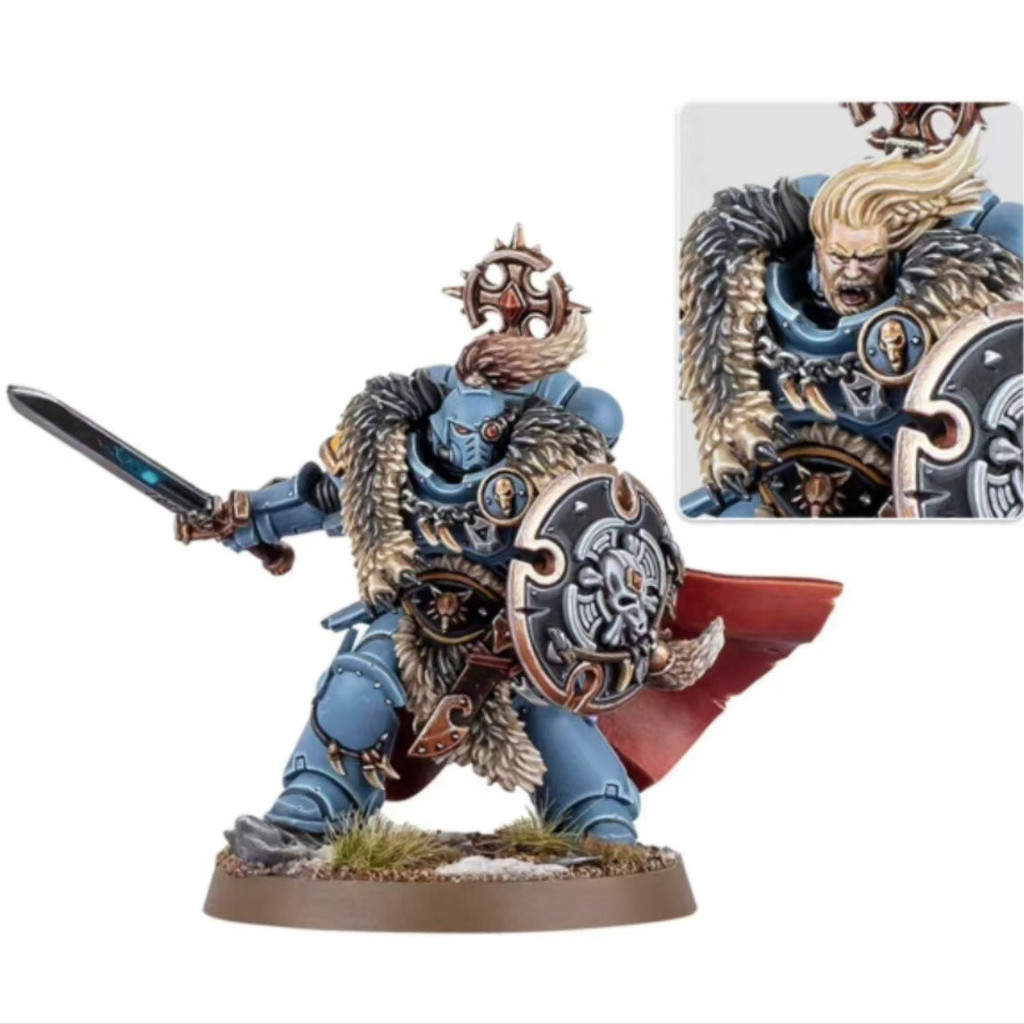 Space Wolf Wolf Guard Combat Leader โมเดลเรซิ่นสีขาว