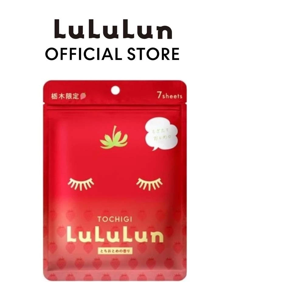 (ซอง 7 แผ่น) LuLuLun Premium Tochigi Strawberry Face Mask ลูลูลูน มาสก์ สูตรผิวกระจ่างใส ลดมัน สตอเบอร์รี่ เมืองโทชิกิ