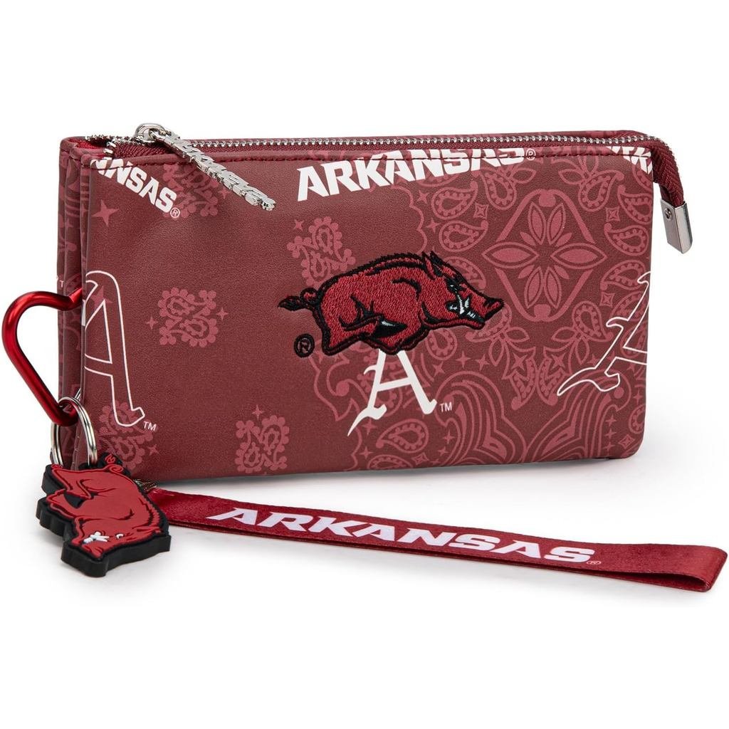 NCAA Zip Organizer Wallet สําหรับผู้หญิง, กระเป๋าโลโก้ทีม TTU พร้อม RFID หนังนุ่มกระเป๋าสตางค์, ของข