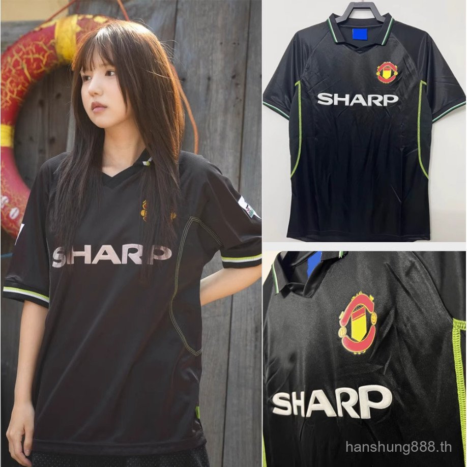 1998/99 Retro Old Trafford Away Black Football Jerseys Classic Jerseys Retro Short Shirt