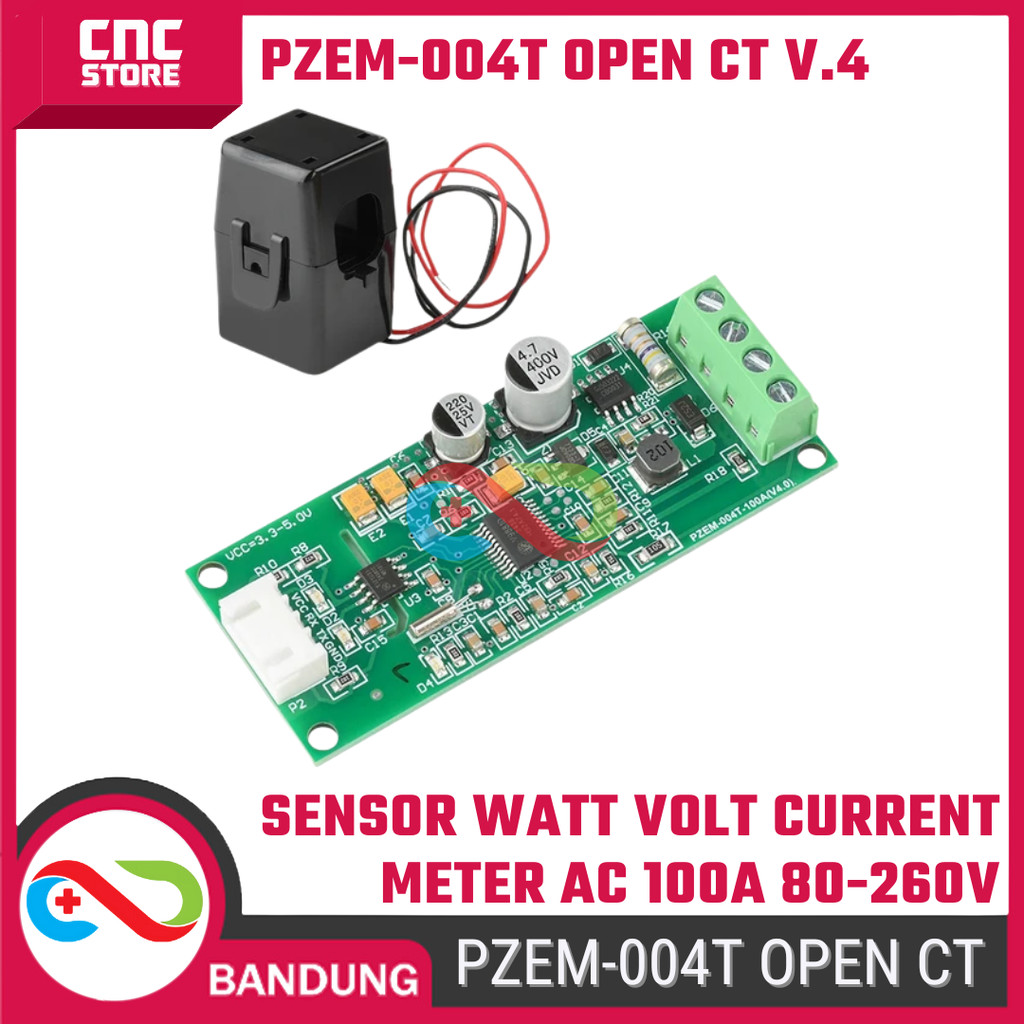 PZEM-004T V4 Sensor วัตต์โวลต์ Current Meter AC 100A 80-260V เปิด CT