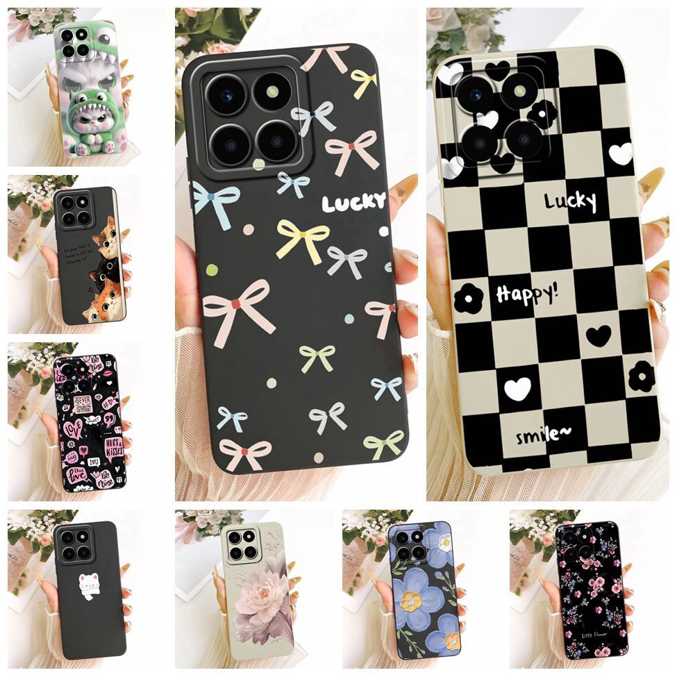 สําหรับ Honor X6a กรณีซิลิโคนแฟชั่นน่ารักแมวรูปแบบตลกปลอกสําหรับ Honor WDY-LX1 WDY-LX2