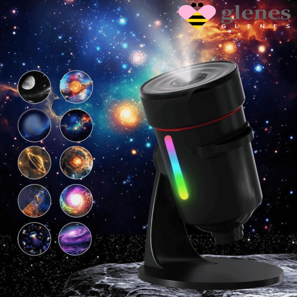 GLENES Star Projector, Ambiance Lamp 360° หมุน Galaxy Projector, Perfect 6 ปุ่มควบคุม Galaxy Project