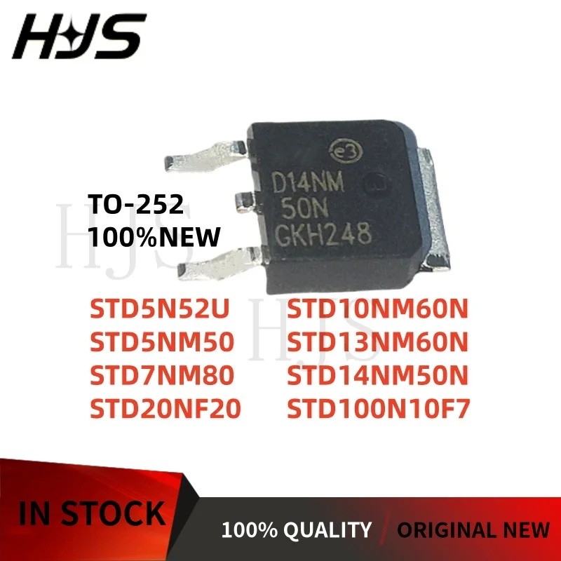5 ชิ้น TO-252 ยี่ห้อใหม่ STD5N52U STD5NM50 STD7NM80 STD20NF20 STD10NM60N STD13NM60N STD14NM50N STD10