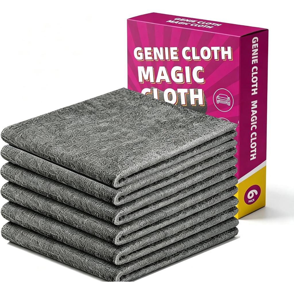 Genie Cloth Magic Cloth ผ้าทําความสะอาด Genie Magic 6 Pack | Genie Magic ผ้าทําความสะอาดหน้าจอ Windo
