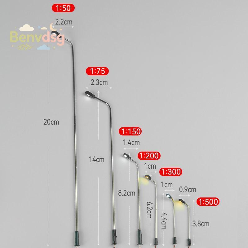 [Benvdsg-t] Model Train Single Head Street Light Warm White LED 1 Pa 3V Supply สําหรับ N Scale Train