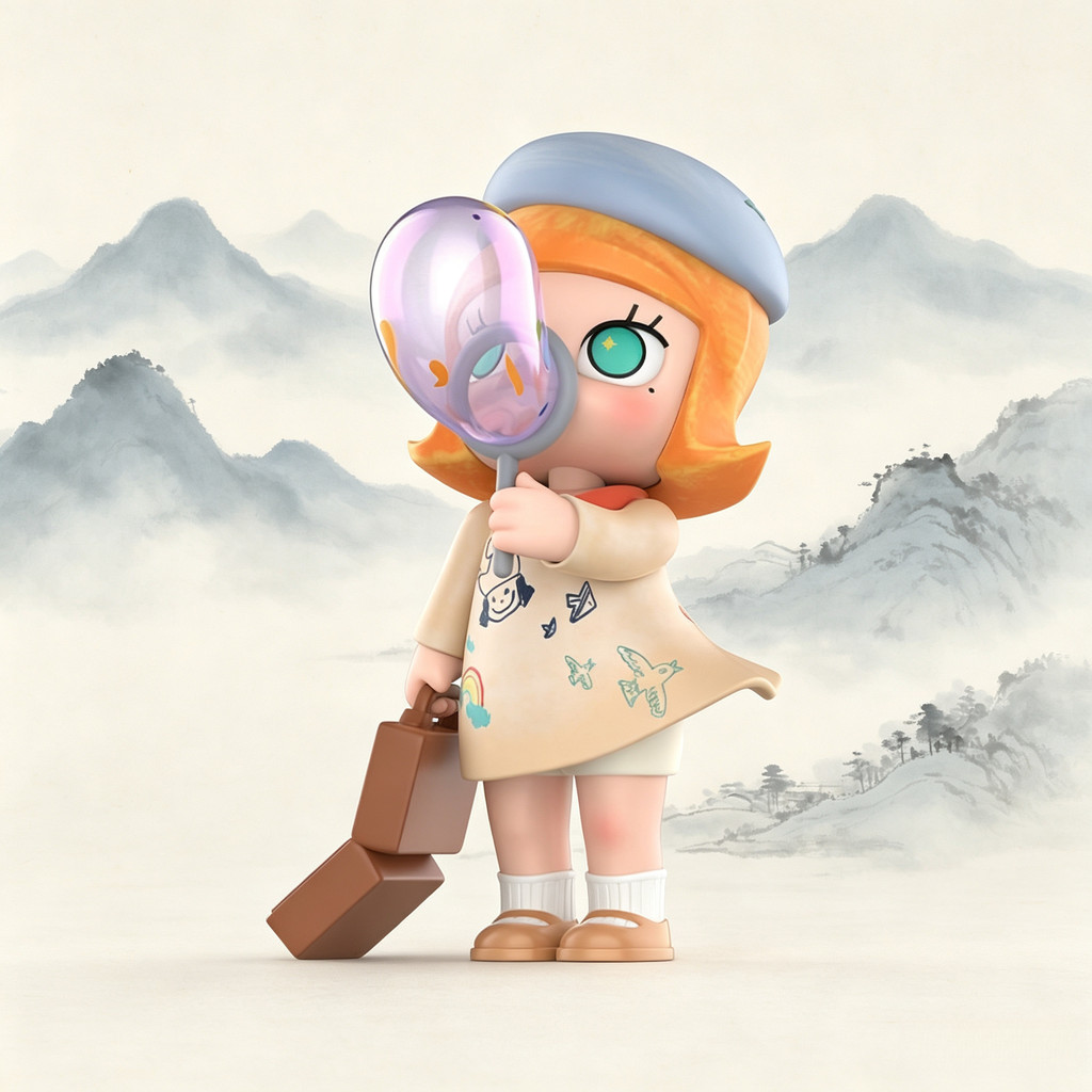 POPMART MOLLY Dream Chasing Bubble Figure ของขวัญลิฟต์ของเล่นอินเทรนด์