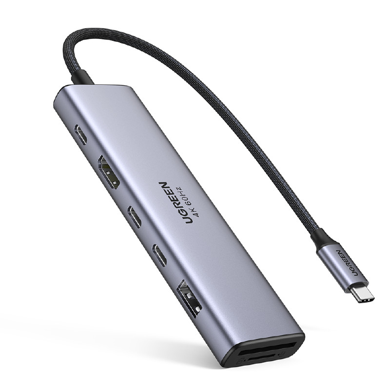 UGREEN อุปกรณ์ Type-C to HDMI+USB-A+Type-C+SD 7 in 1 รุ่น 45521