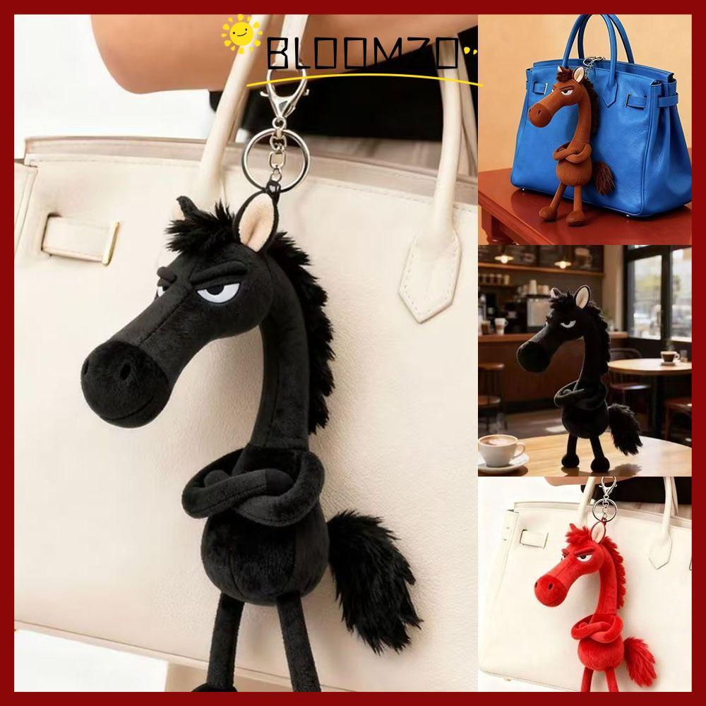จัดส่งจากประเทศไทยBLOOMZO พวงกุญแจตุ๊กตา Pony 2026 Horse Mascot การ์ตูนม้าตุ๊กตาตุ๊กตา, ตุ๊กตา Chosen จี้กระเป๋าม้าสีดํา