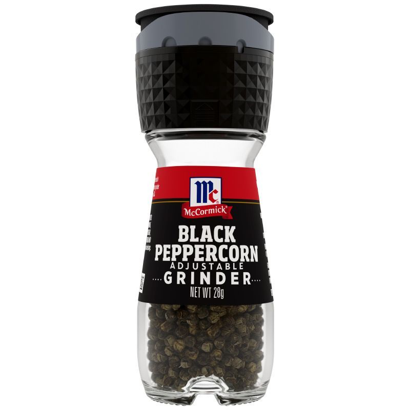 แม็คคอร์มิคพริกไทยดำแบบขวดฝาบด 28กรัม McCormick Black Peppercorn Grinder 28g. [หมายเลขบาร์โค้ด 0052100030265 ]
