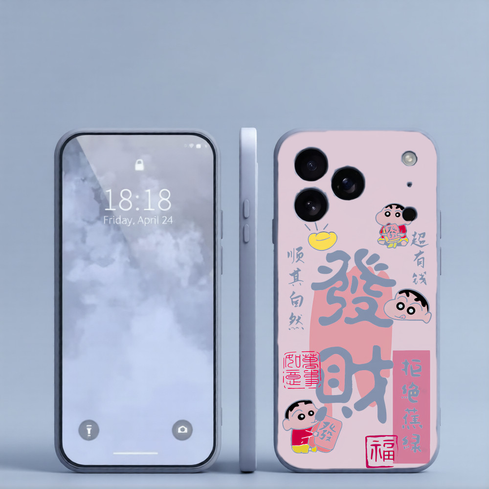 Ins FortuneสีชมพูCrayon Shin-Chanเคสโทรศัพท์เหมาะสําหรับOPPO Reno 16Pro 15Pro 15 14 13Pro 13 11Pro 1