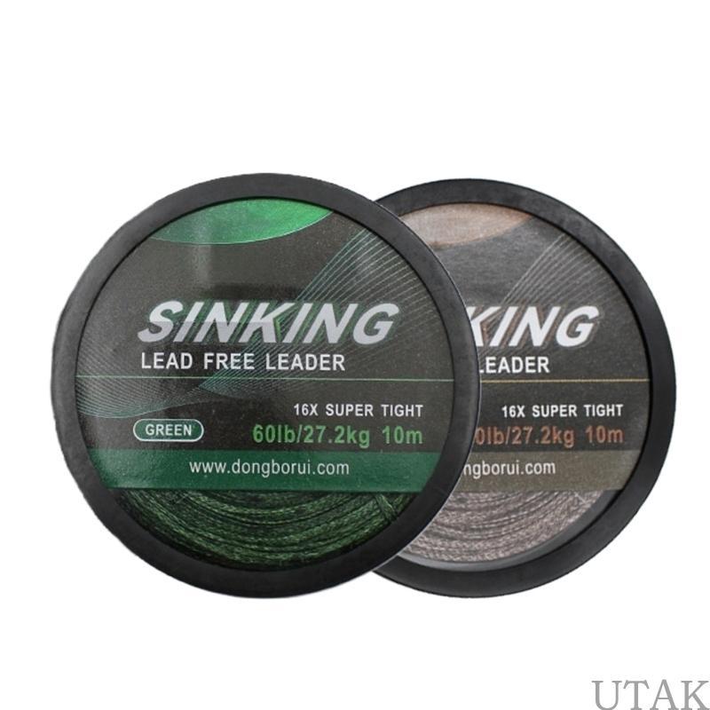 การใช้ความหนาแน่น Sinking Leader Line Fishing Tackle Sinking Leader Line 10m 60lb ตกปลา Sinking Hook