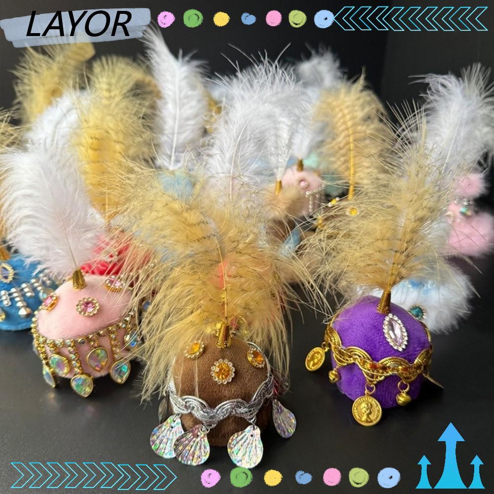 LAYOR MINI Pointed หมวก, Rhinestone Pointed Thnic ตกแต่งหมวก,สําหรับเส้นรอบวงศีรษะ 5-7 ซม. MINI Feat