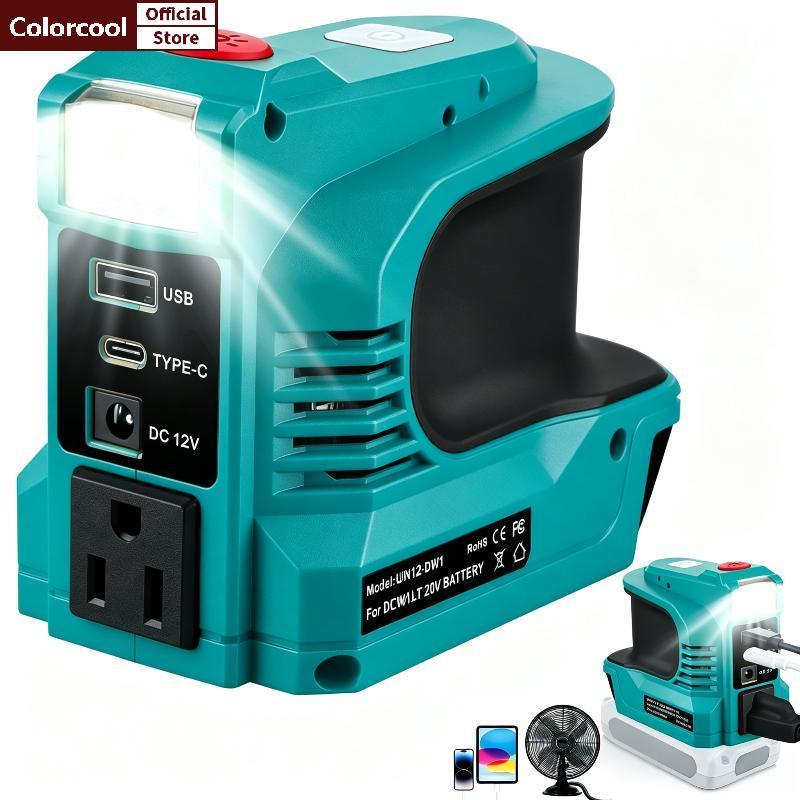 TH 220W Mini Power Inverter DC 18V-21V to AC 220V Transformer USB Type-C DC 12V สําหรับ RV Camping H