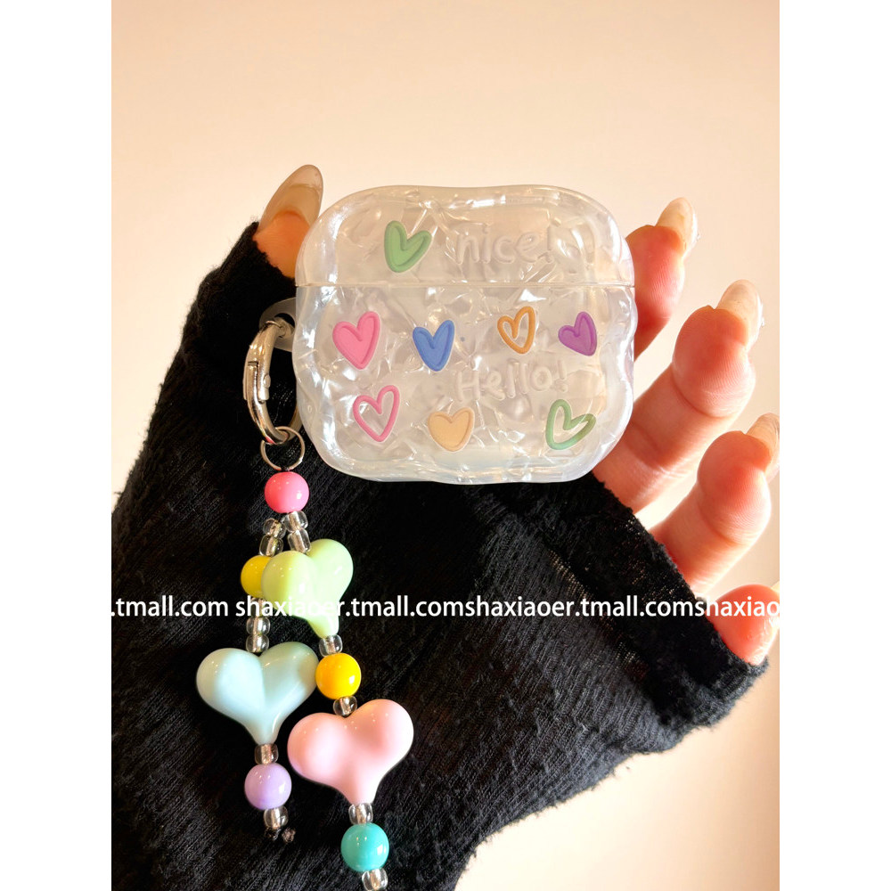 เคส airpods 4 airpods 4 case รูปแบบเปลือกหัวใจที่มีสีสันเหมาะสําหรับ แอร์พอด4 เคสป้องกัน แอร์พอดpro3