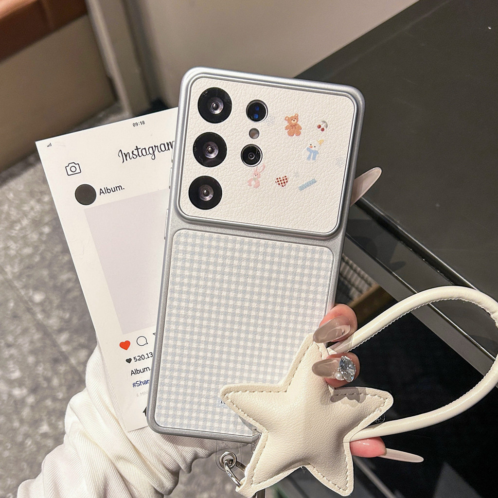 น่ารักหนังสําหรับ Samsung Galaxy A07 A16 A17 S24-FE S23-Ultra 4/5G ซิลิโคน SoftCase ลิ้นจี่ A23 A26 