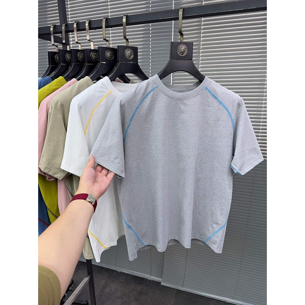 Svip~Cabinet 990 + ฟังก์ชั่นเปิดสายเย็บ Quick-Drying TEE ฤดูร้อนรอบคอ Cool Breathable Casual เสื้อยื