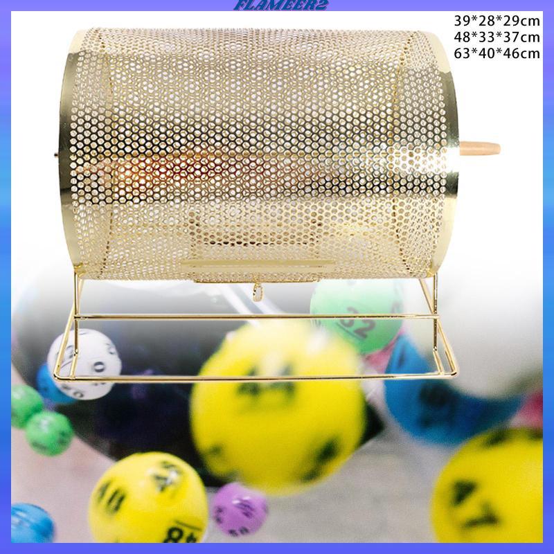 [Flameer2] Raffle Drum Professional Raffle Drum อุปกรณ์โลหะ Raffle Ticket Drum Ticket ตะกร้าด้ามไม้ล